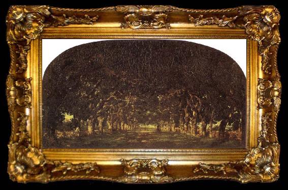 framed  Theodore Rousseau The Chestnut Avenue, ta009-2
